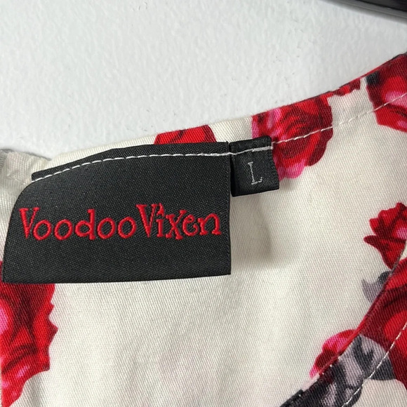 Voodoo Vixen Rockabilly Rose Pin Up Fit & Flare Dress - Picture 4 of 7